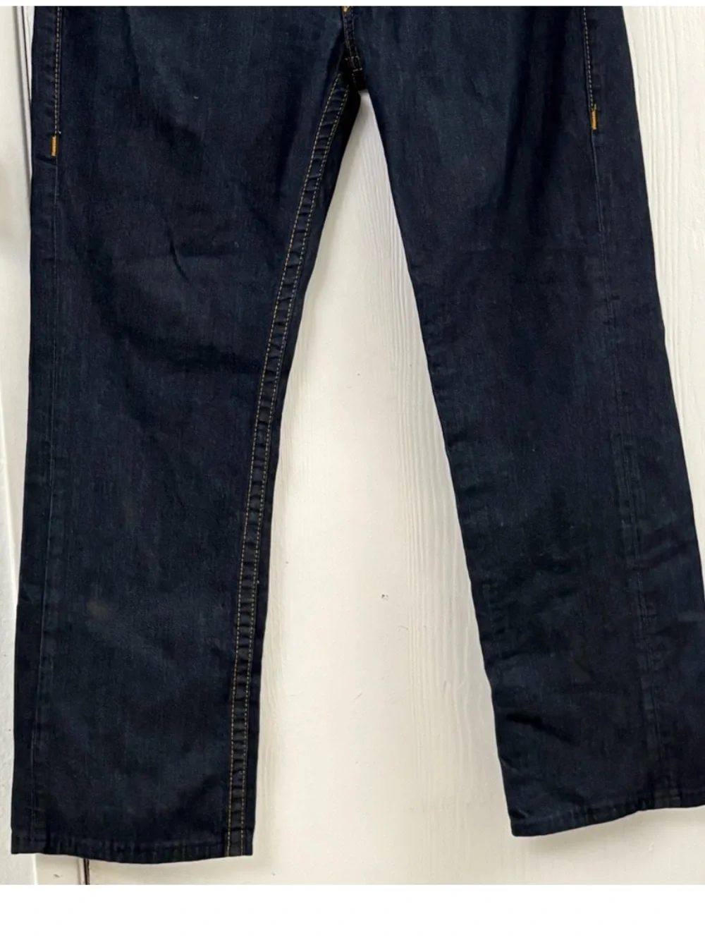 True Religion Men's Indigo Flap Pocket Logo Straight Jeans Size 34